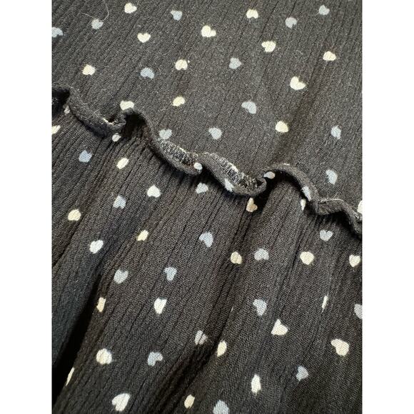 Pleione Semi Sheer Flowy Heart Top Women’s Size M Rayon Crinkle Ruffle Boho - Picture 6 of 12